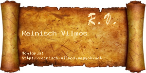 Reinisch Vilmos névjegykártya